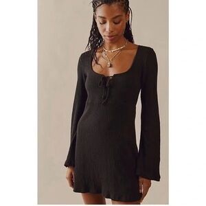 FP Movement by Free People Black Tie-Front Dress